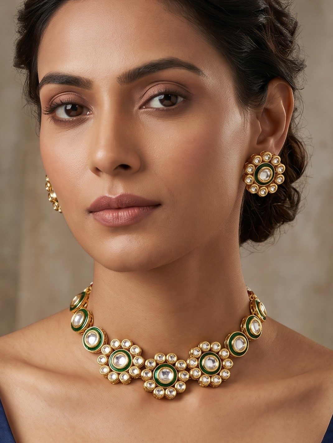Shifa Kundan Meenakari Fusion Choker Set