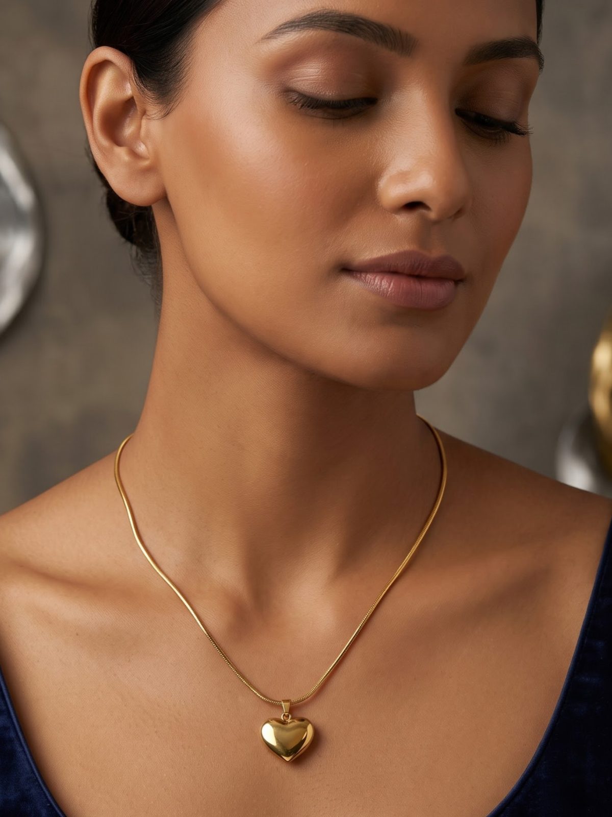 Aadhya Minimalist Gold Heart Necklace