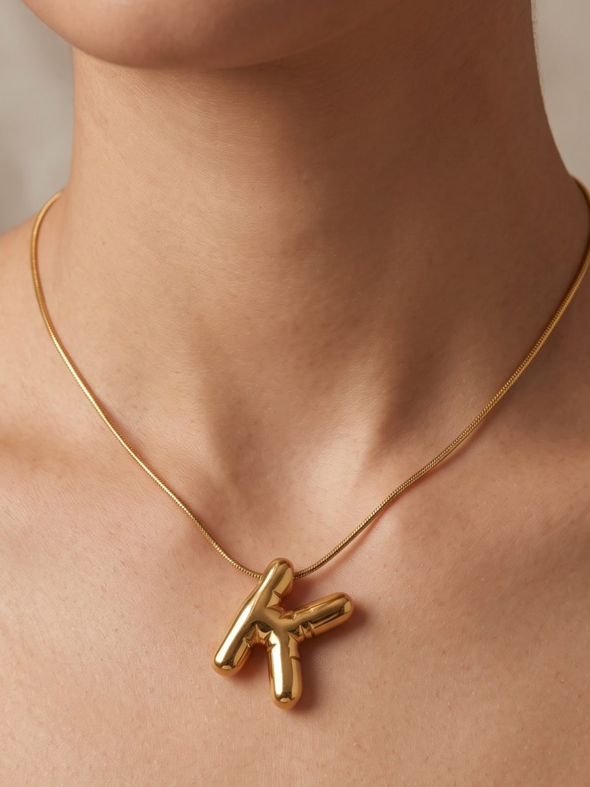 Kavya Minimalist Alphabet K Pendant Necklace