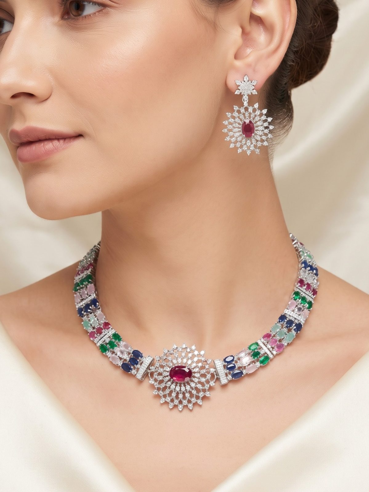 Karthika American Diamond Choker Set