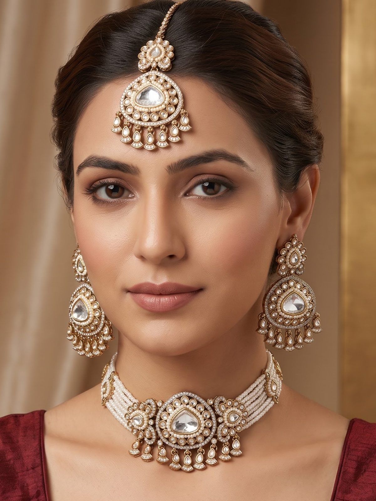 Harshita Moissanite Stone Choker Set