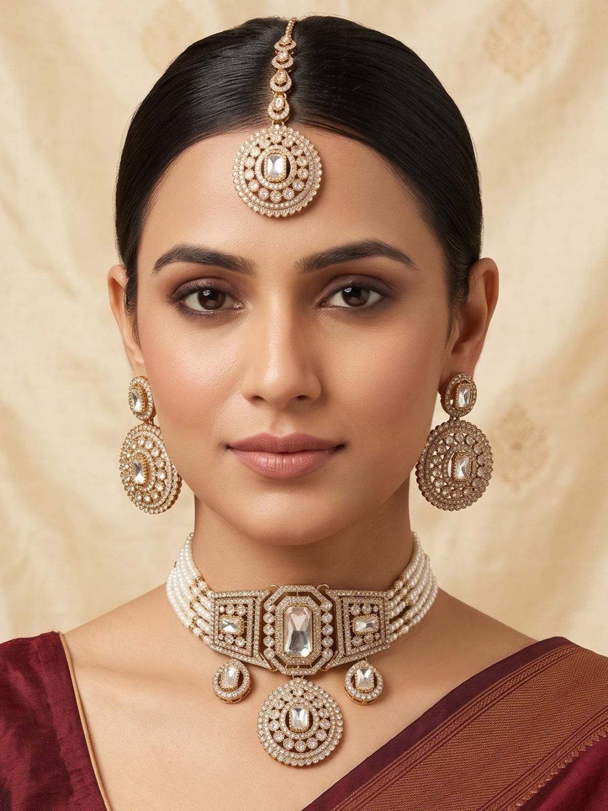 Tanishka Crystal Stone Choker Set