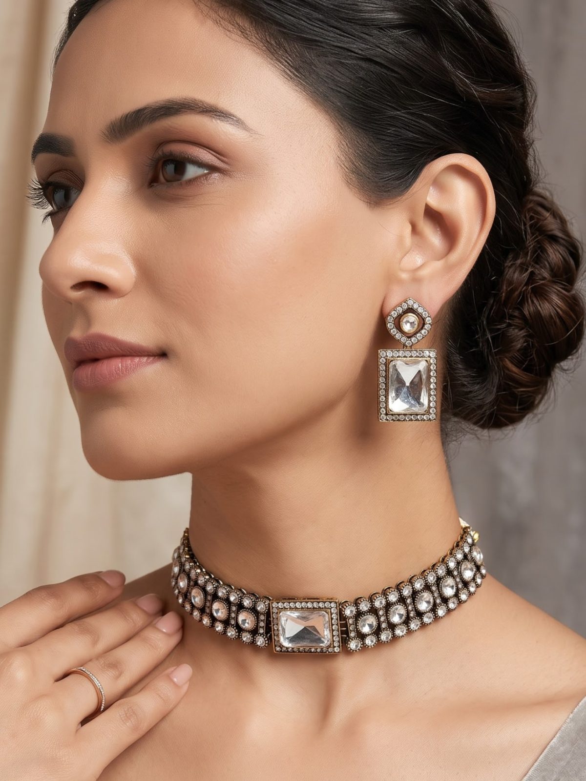Raina Dazzling Crystal Choker Necklace