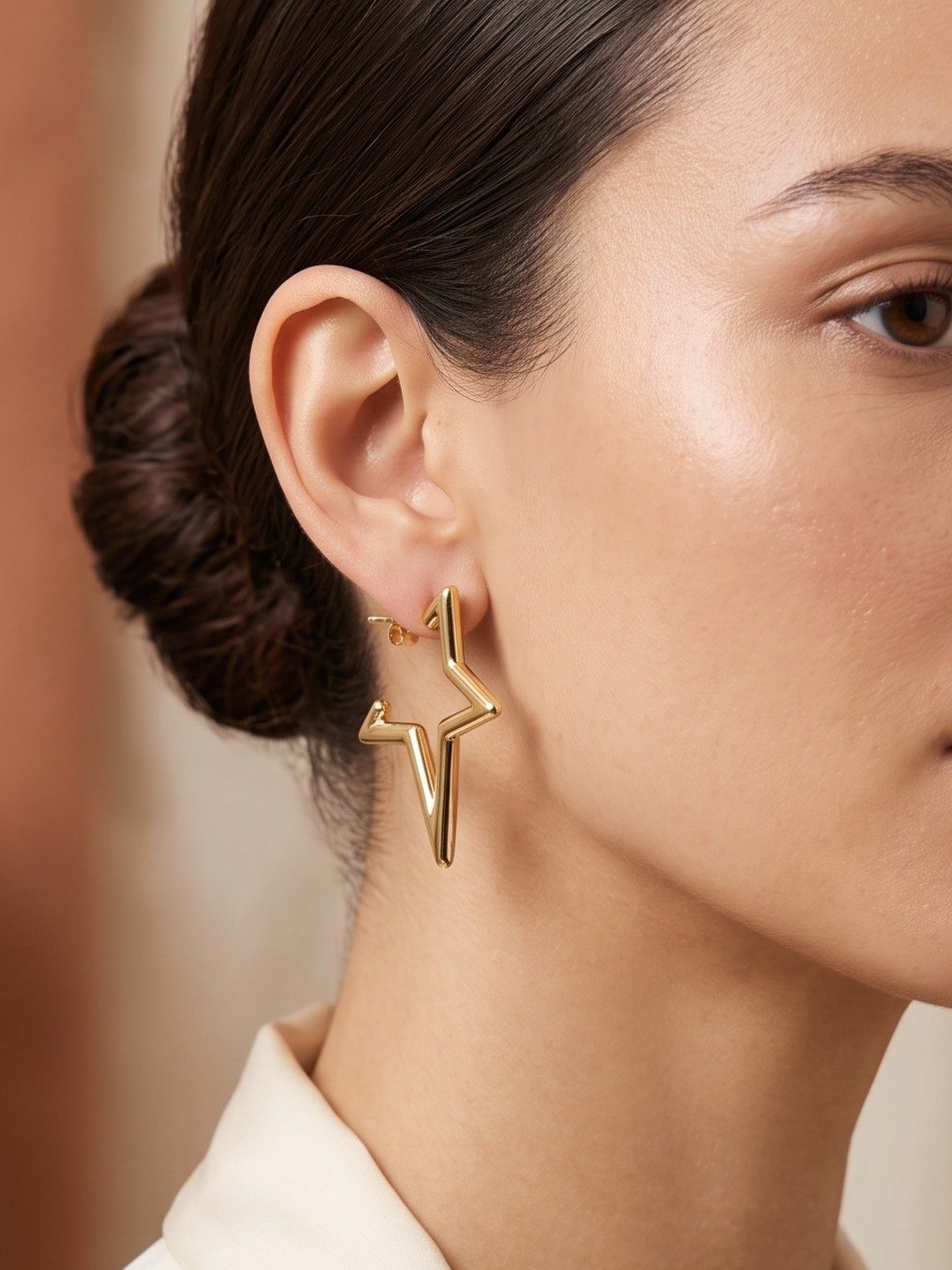 Bhavya Designer Gold Star Fashion Earrings
