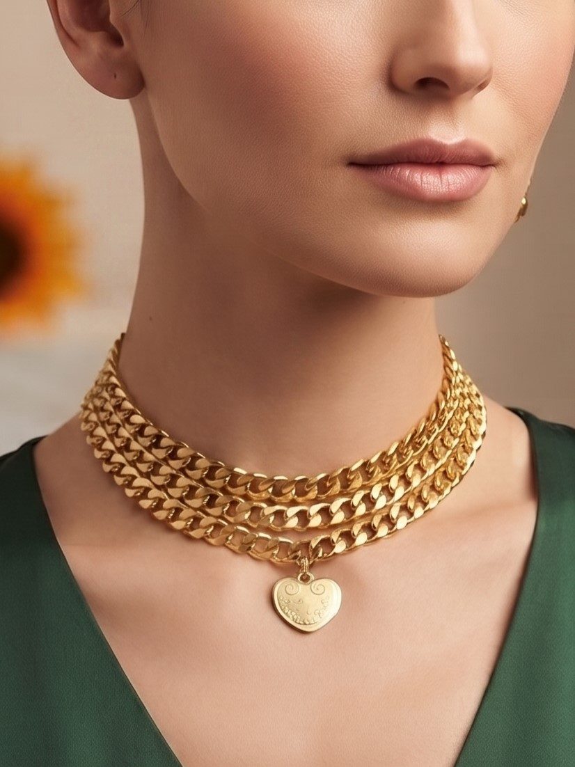 Gauri Anti-Tarnish Gold Look Choker Set