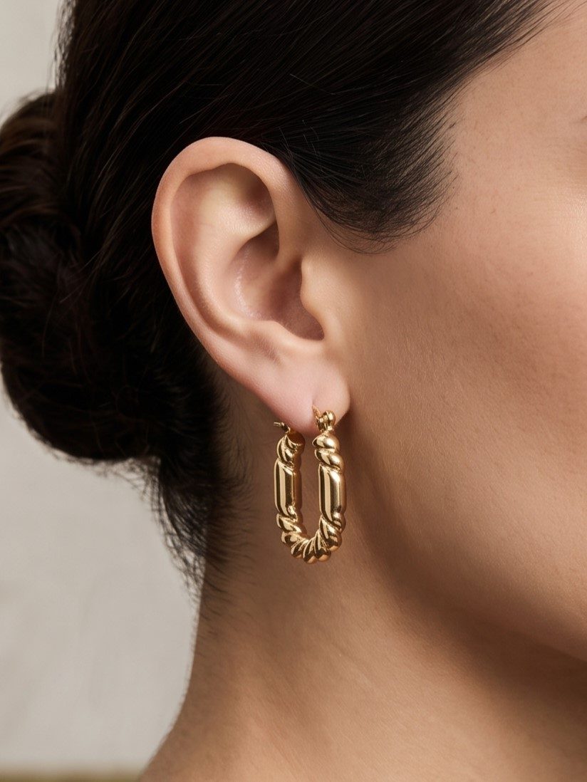 Kiara Gold Plated Hoop Balis