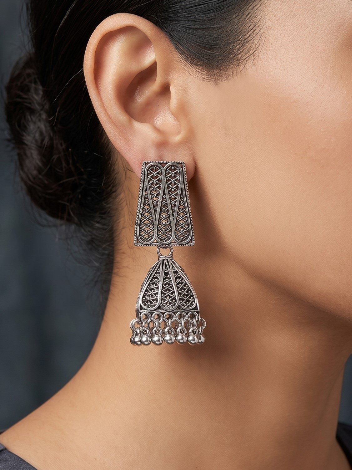 Sanjana Oxidised Jhumka