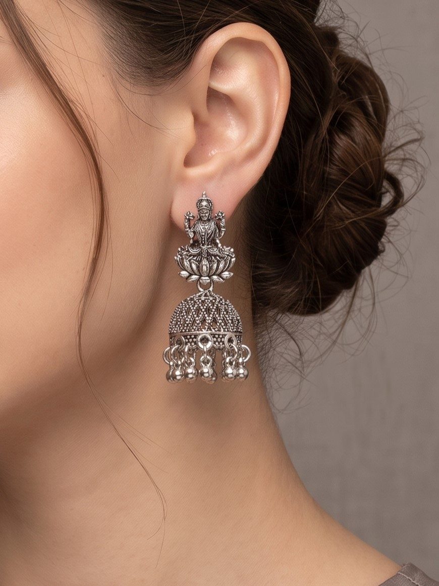 Nitya Jhumka Oxidised Earring
