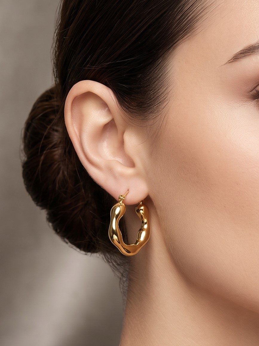 Vanya Gold Plated Balis Earrings