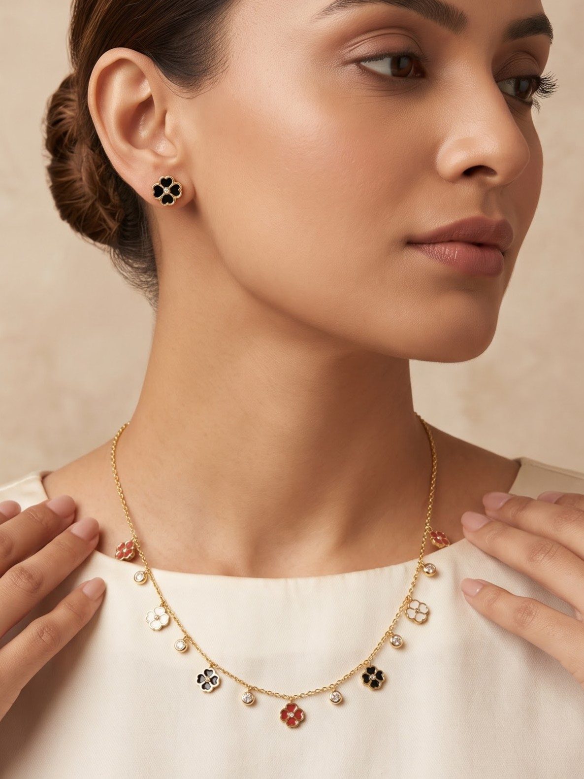 Lavanya Floral Enamel Necklace Collection